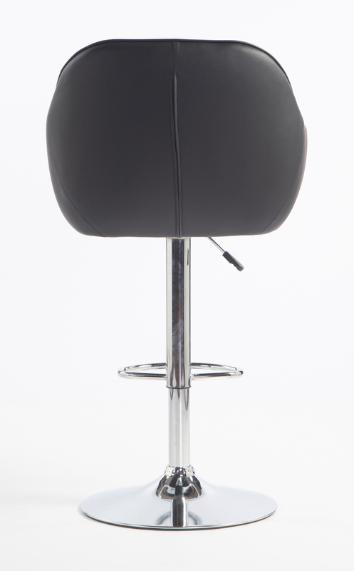 HR2055W Fekete Modern Műbőr Szék Krómozott lábbal