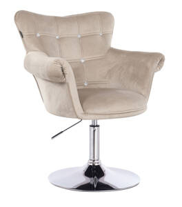 HR804CN Latte modern velúr szék chrom lábbal