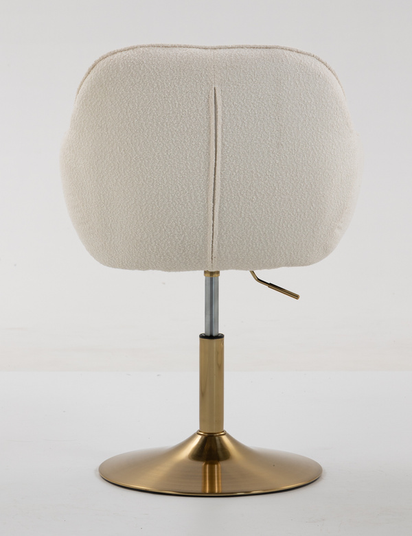 HR2055N Krémszínű Modern Boucle Szék Arany lábbal