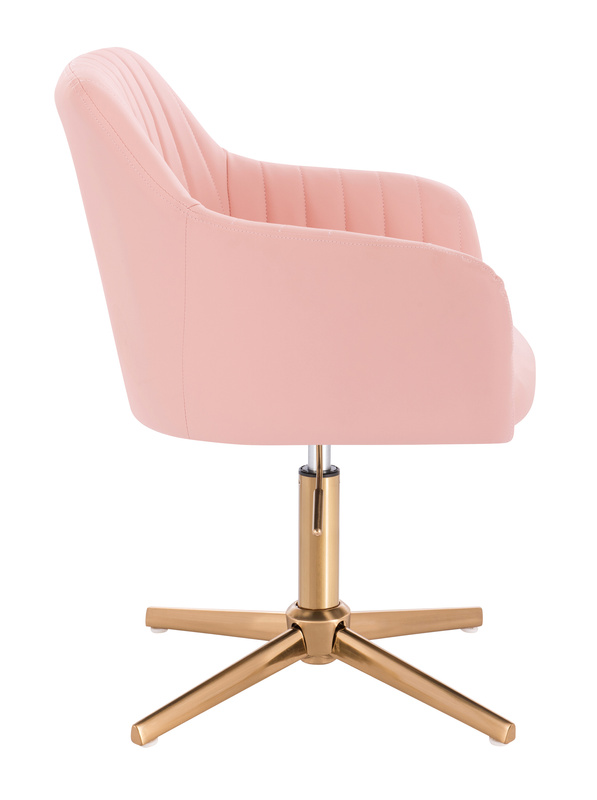 HC190CROSS Rózsaszín Modern Műbőr Szék Arany lábbal