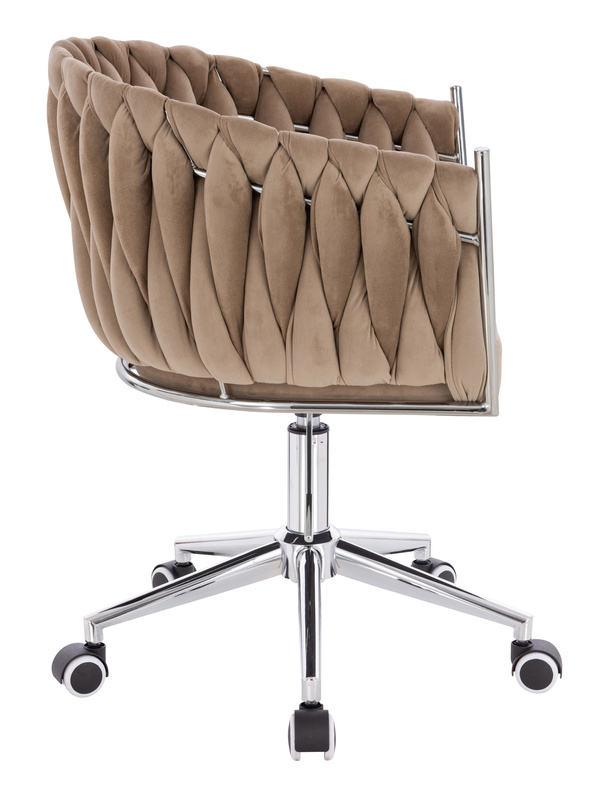 HR750K Latte Modern Velúr Szék Krómozott lábbal