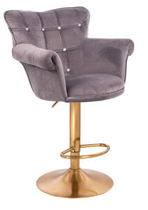 HR804CW Grafit modern velúr szék arany lábbal
