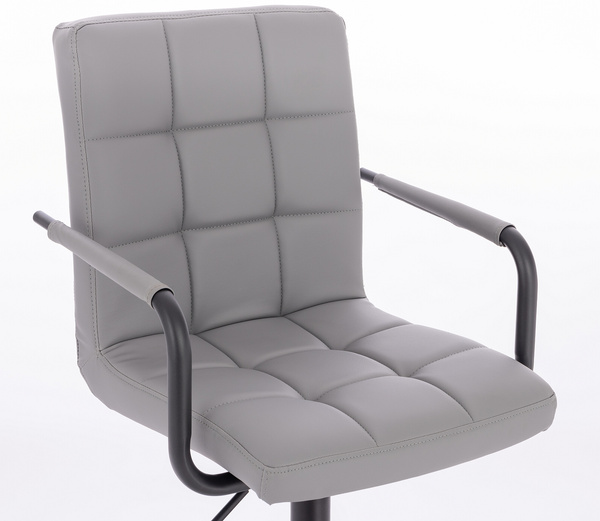 HC1015CROSSP Szürke modern műbőr szék fekete lábbal