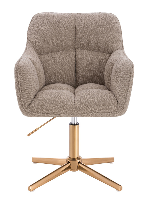 HR550CROSS Latte modern boucle  szék arany lábbal