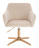 HR190CROSS Krémszínű Modern Velúr Szék Arany lábbal