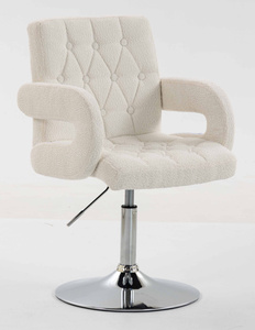 HR8404N Krémszínű Boucle szék krómozott lábbal