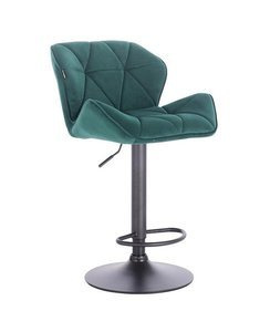 HR111W Sötétzöld modern velúr szék fekete lábbal