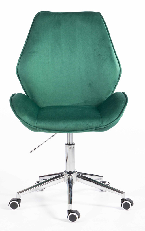 HR350K Sötétzöld modern velúr szék krómozott lábbal