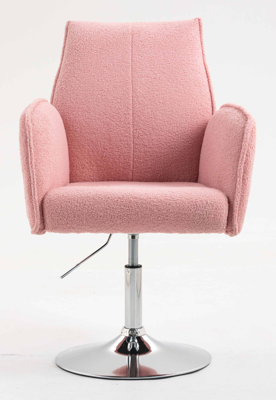 HR280N Púder Rózsaszín modern boucle szék krómozott lábbal