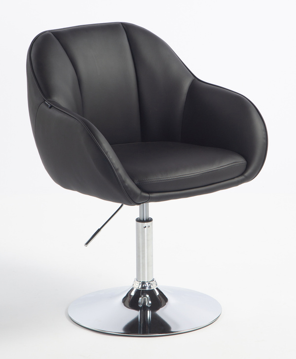 HR2055N Fekete Modern Műbőr Szék Krómozott lábbal