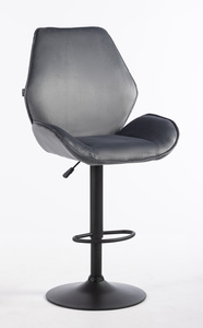 HR350W Grafit modern velúr szék fekete lábbal