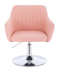 HC190N Rózsaszín Modern Műbőr Szék Krómozott lábbal