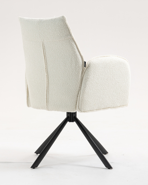 HR280 CSILLAGLÁB Krémszínű modern boucle szék fekete lábbal