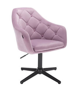 HR831CROSS Halványlila modern velúr szék fekete lábbal