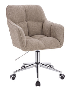 HR550K Latte modern boucle szék krómozott lábbal