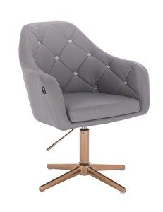 HR830CROSS Szürke modern műbőr szék arany lábbal
