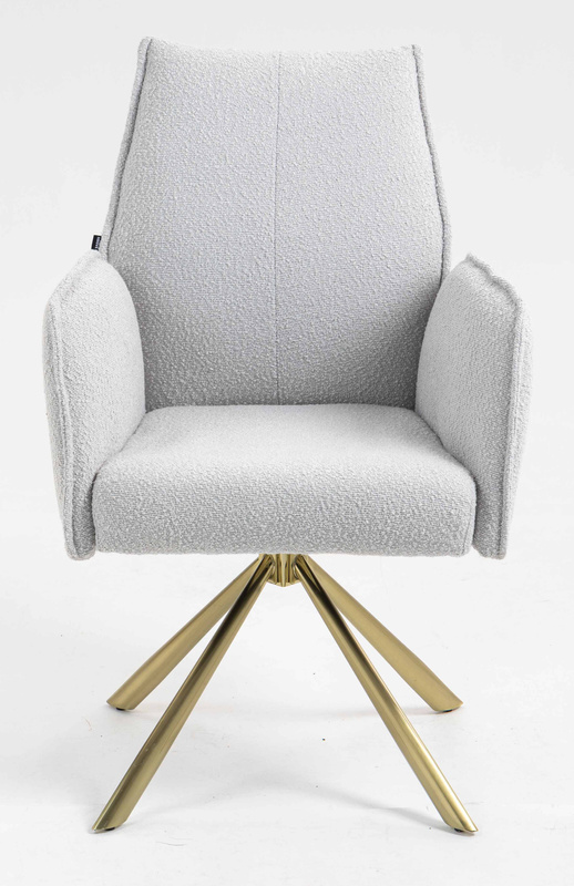 HR280 CSILLAGLÁB Szürke modern boucle szék arany lábbal