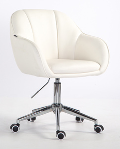 HR2055K Fehér Modern Műbőr Szék Krómozott lábbal