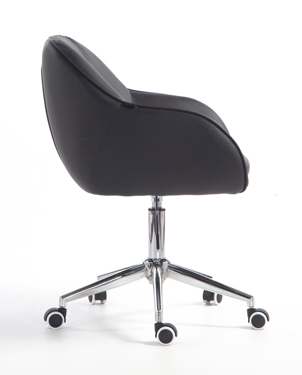 HR2055K Fekete Modern Műbőr Szék Krómozott lábbal