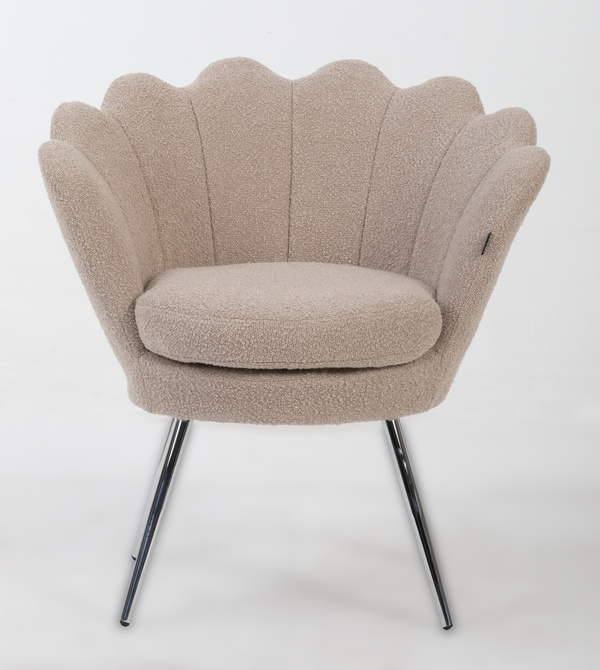 FREY Latte modern boucle szék krómozott lábbal