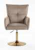 HR250N Latte modern velúr szék arany lábbal