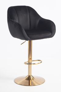 HR2055W Fekete Modern Velúr Szék Arany lábbal