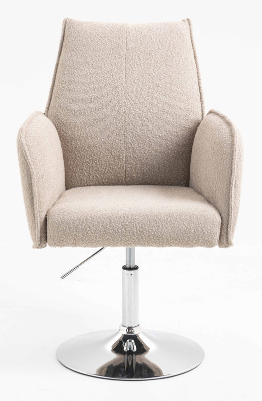 HR280N Latte modern boucle szék krómozott lábbal