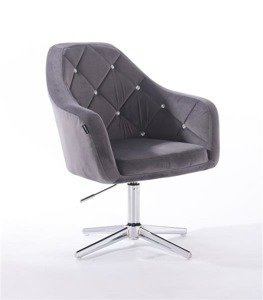 HR830CROSS Grafit Modern Velúr Szék Krómozott lábbal