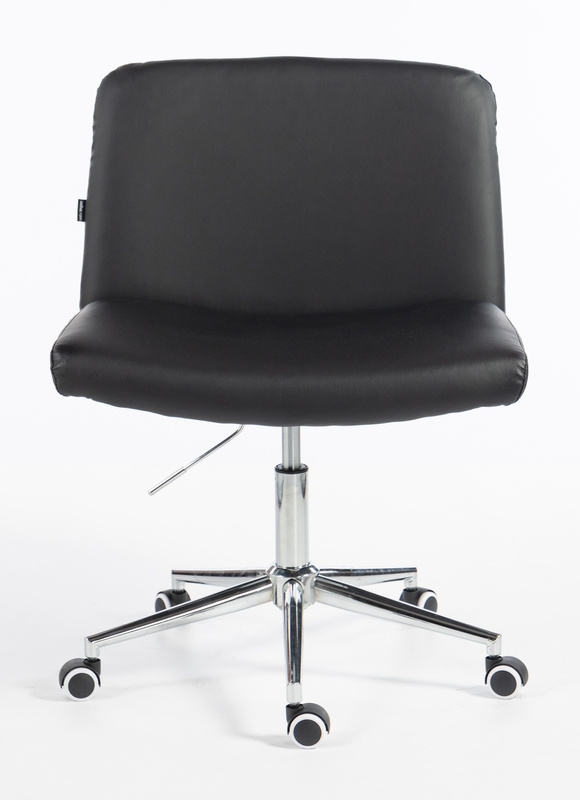 HR150K Fekete Modern Műbőr Szék Krómozott lábbal