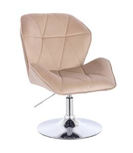 HR212N Latte modern velúr szék krómozott lábbal