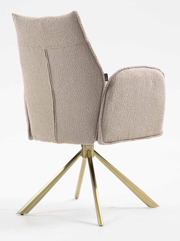 HR280 CSILLAGLÁB Latte modern boucle szék arany lábbal
