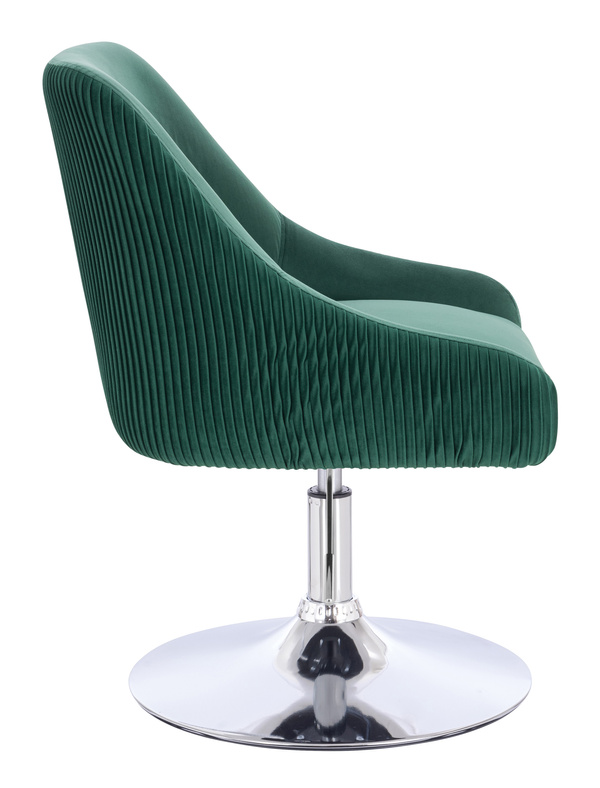 HR920N Sötétzöld Modern Velúr Szék Krómozott lábbal