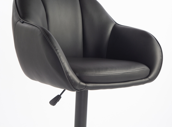 HR2055KW Fekete Modern Műbőr Szék Fekete lábbal