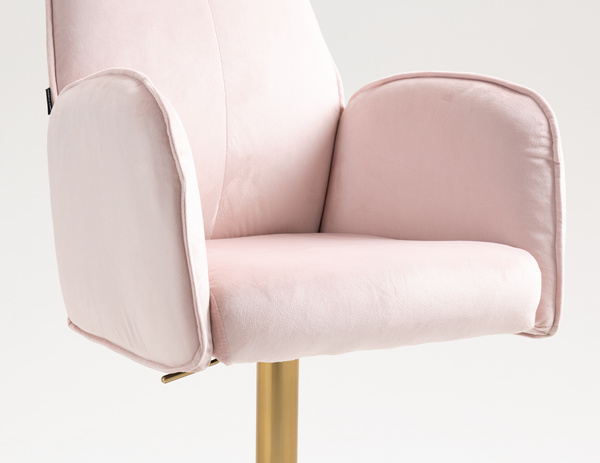 HR280W Puder Rózsaszín  Modern Velúr Szék Arany lábbal