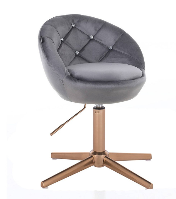 HR948CROSS Grafit modern velúr szék arany lábbal