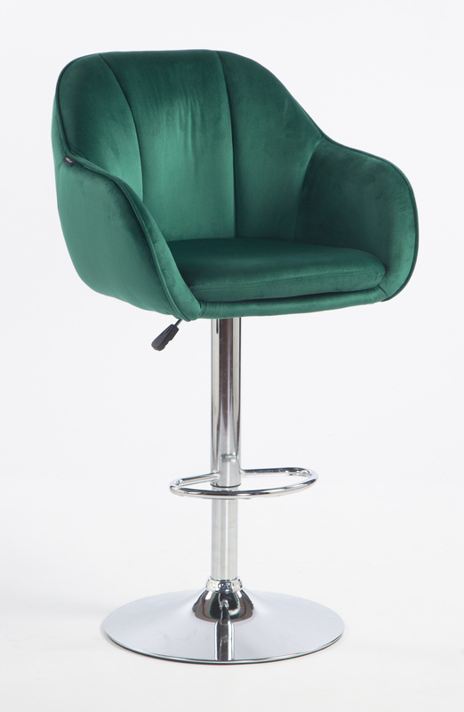 HR2055W Sötétzöld Modern Velúr Szék Krómozott lábbal