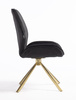 HR350 CSILLAGLÁB Fekete modern velúr szék arany lábbal