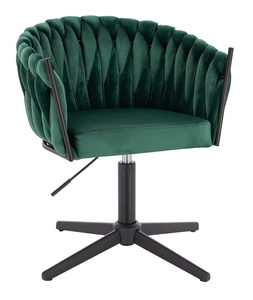 HR750CROSS Sötétzöld Modern Velúr Szék Fekete lábbal