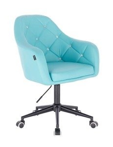 HR830K Türkiz modern műbőr szék fekete lábbal