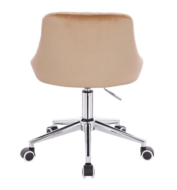 HR1054K Latte modern velúr szék krómozott lábbal