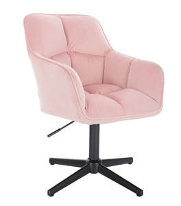 HR550CROSS Rózsaszín modern velúr szék fekete lábbal