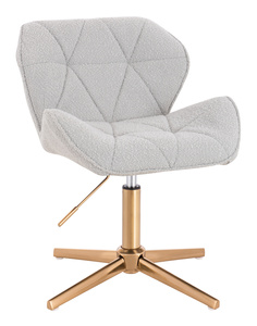 HR111CROSS Szürke modern boucle szék arany lábbal