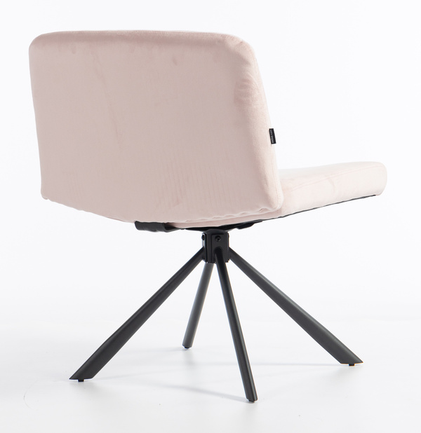 HR150 CSILLAGLÁB Púder Rózsaszín Modern Velúr Szék Fekete lábbal