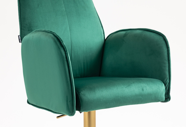 HR280W Sötétzöld Modern Velúr Szék Arany lábbal