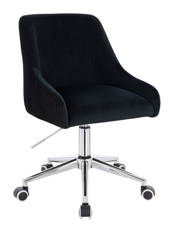 HR920K Fekete Modern Velúr Szék Krómozott lábbal