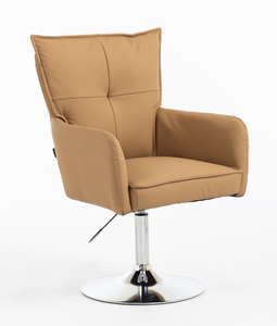 HR250N Karamell Színű Prémium Soft Műbőr Szék Krómozott Lábbal