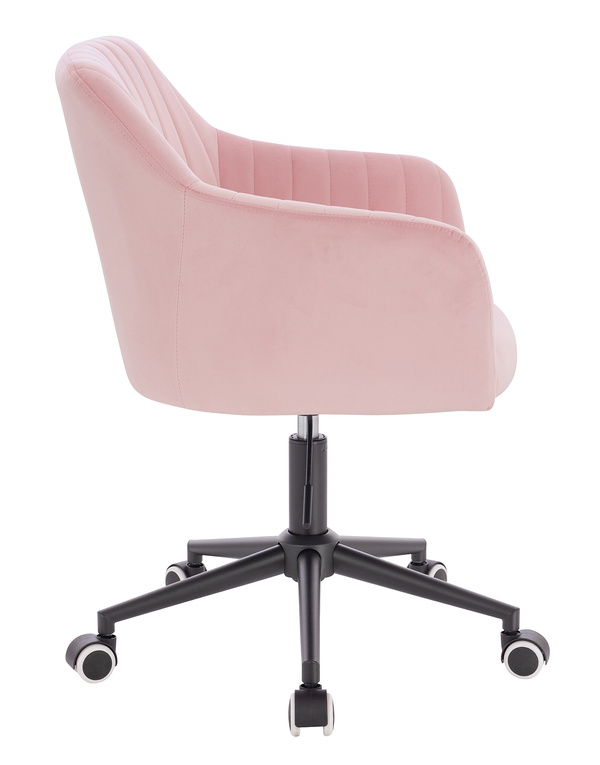 HR190K Púder Rózsaszín Modern Velúr Szék Fekete lábbal