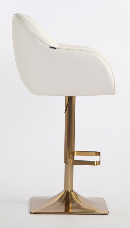 HR2055KW Fehér Modern Műbőr Szék Aany lábbal