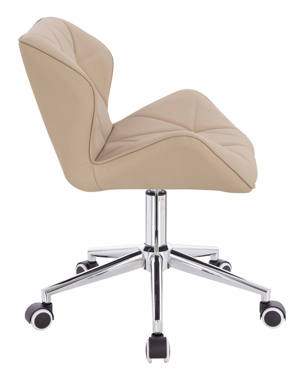 HR111K Krémszínű Műbőr Premium Soft szék krómozott lábbal