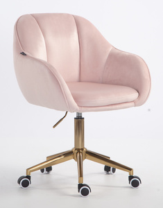 HR2055K Púder Rózsaszín Modern Velúr Szék Arany lábbal